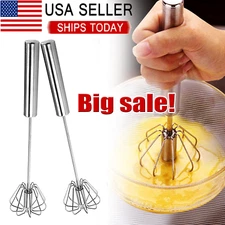 Semi-Automatic Egg Whisk Hand Push Egg Beater Stainless Steel Blender Mixer Tool