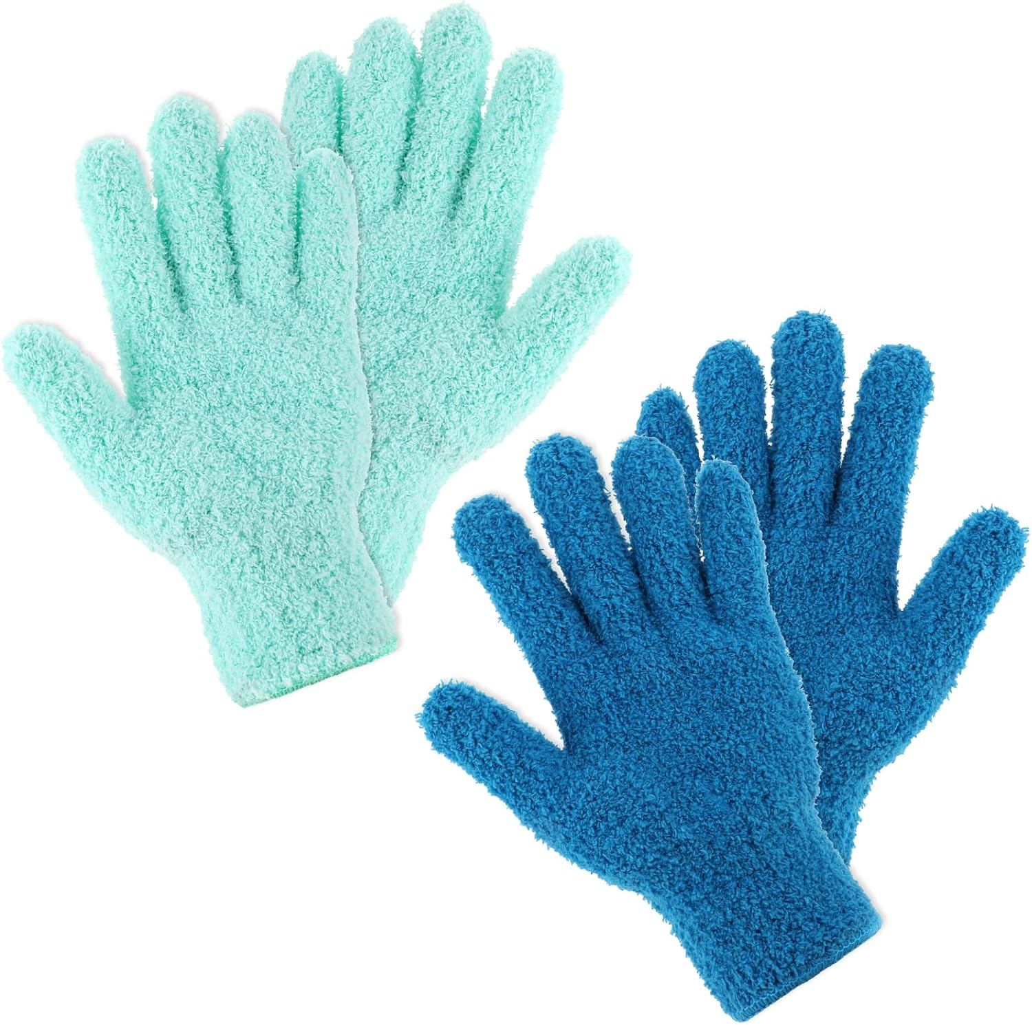 Microfiber Dusting Gloves, 4 Pieces Plant Leaf Cleaning Gloves Reusable Dusting