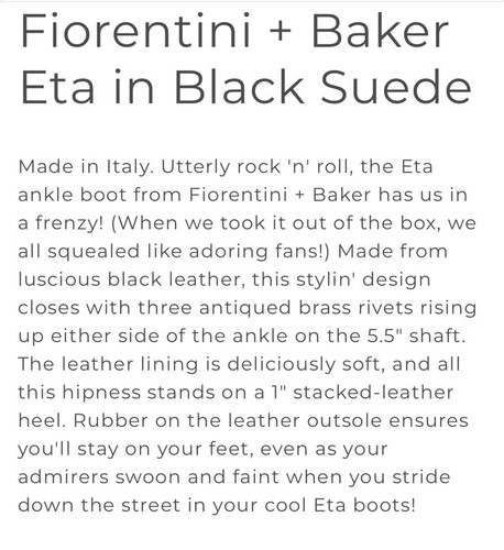 Fiorentini & Baker ETA Black Faded Suede Booties Size 35 US Size 5 fits 5.5-6 - Picture 9 of 11