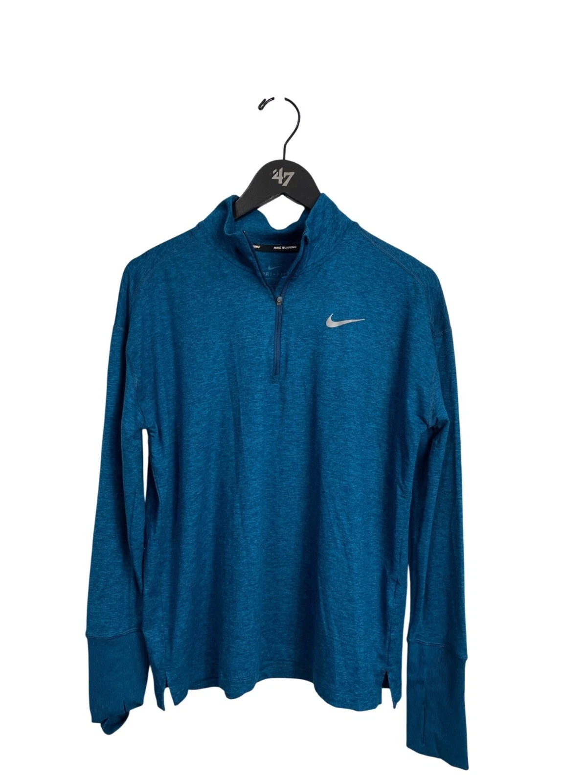Nike Running Dri Fit Long Sleeve Size Medium Quarter Zip Blue Athleisure