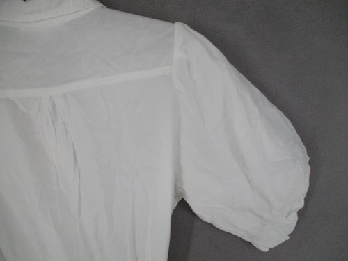 Witchery Dress Womens 10 White Shirt Tie Belted Button Puff Sleeve Tier Smock - Picture 16 of 19