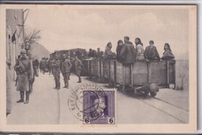 TIMBRE AUTRICHE POSTE DE CAMPAGNE N 53  OCCUP. MONTENEGRO CPA GARE VIRBAZAR 1919
