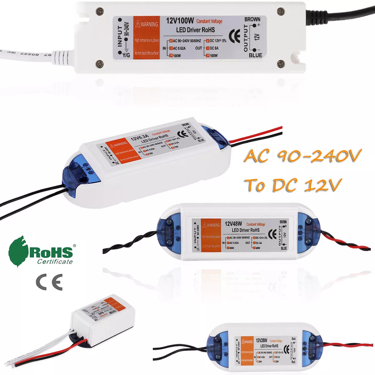 LED Driver Adapter AC 220V 240V To DC 12V Transformer Power Supply For LED  Strip