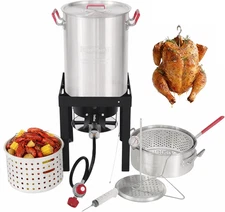 Creolefeast TFS3010 Propane 30 Qt. Turkey and 10 Qt. Fish Fryer Boiler Steamer S