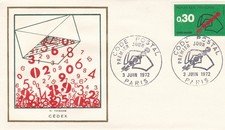 FRANCE 1972 FDC CODE POSTAL YT 1719