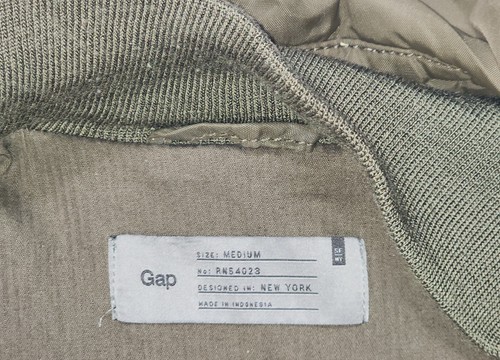 Gap Canvas Utility Military Jacket Full Zip Cowlneck Green Men Size M - Picture 10 of 14
