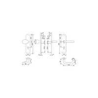 Hoppe Wet-Schutz-Wechselgarnitur Langschild,Pz,8/72 Paris E86G/3331/3310/138Z