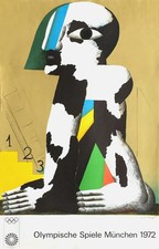Poster originale Olympische Spiele Munchen 1972 Horst Antes