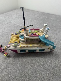 L Lego Friends Sunshine Catamaran, 41317 No Figs/Manual Missing Sail Incomplete