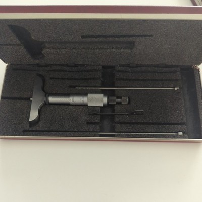 Starrett 443Z-3RL 3'' Max 0.001'' Resolution Half-Base Mechanical Depth Micrometer