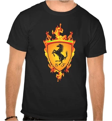 FRUIT OF THE LOOM Ferrari Logo Auto Logo Schwarz Kinder T-Shirt -1094 -Kids