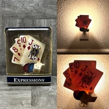 Vintage Blonder Home Accents POKER FACE Night Light Diane Arthurs Hand Painted 