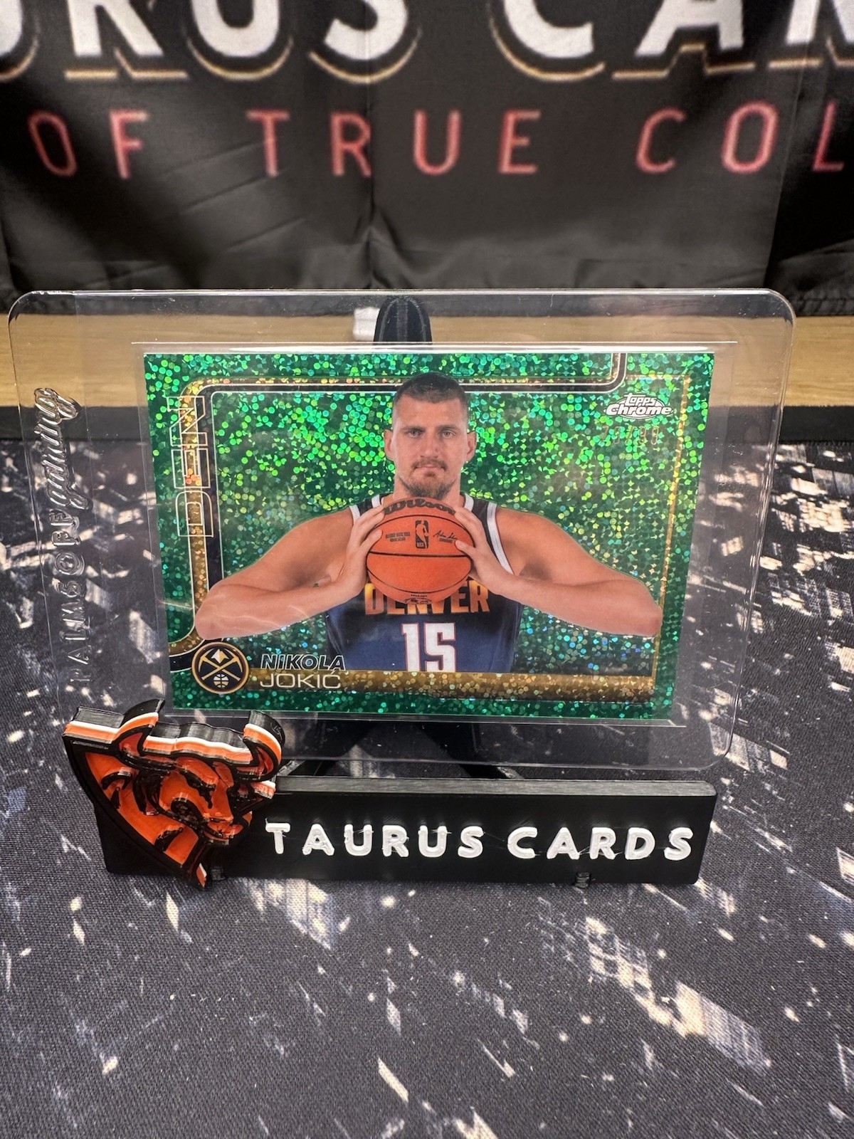 2025 Topps Chrome Basketball Green Sparkle Variation/99 Nikola Jokic #25 Nuggets