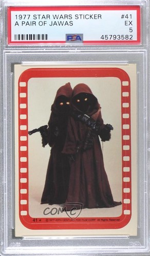 1977 Topps Star Wars Stickers #41 A pair of Jawas — PSA 5