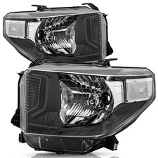Black Headlight Assembly for 2014-2017 Tundra Halogen Not for LED DRL