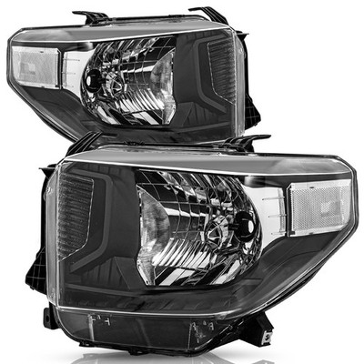 Black Headlight Assembly for 2014-2017 Tundra Halogen Not for LED DRL