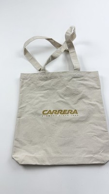 Carrera Tote Bag Canvas Beige Shoulder Bag Reusable Eco Shopping Eyewear Logo