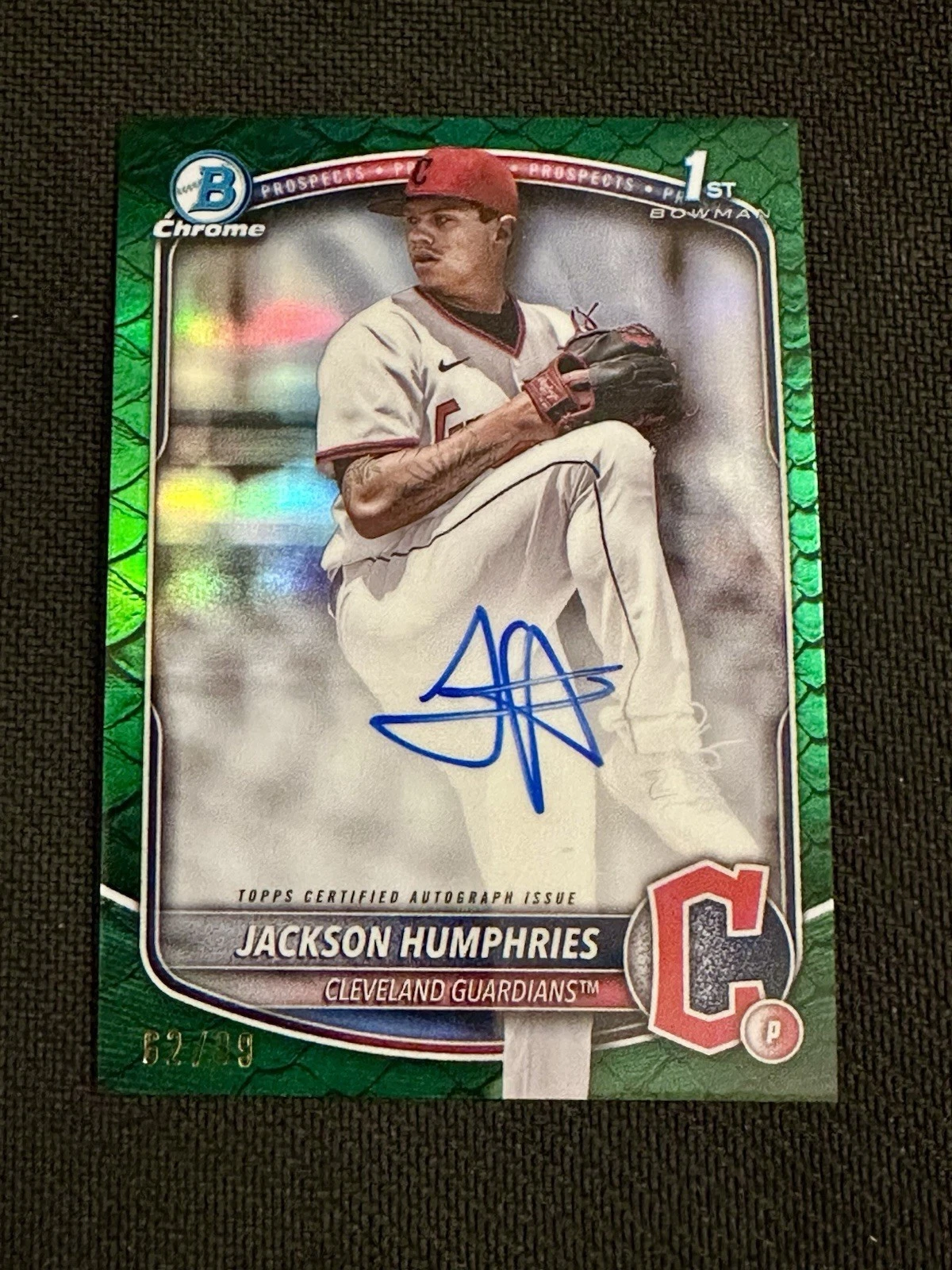 2025 Bowman Chrome Jackson Humphries 1st Green Reptilian Refractor Auto /99