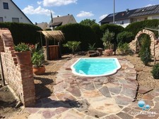 GFK Pool 4,0x2,5x1,25 set Schwimmbecken, Fertigpool, Gartenpool, LAMPEN SET