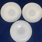 VINTAGE Anchor Hocking Fire King Saucers Set of 3 White 6" Vintage Milk Glass