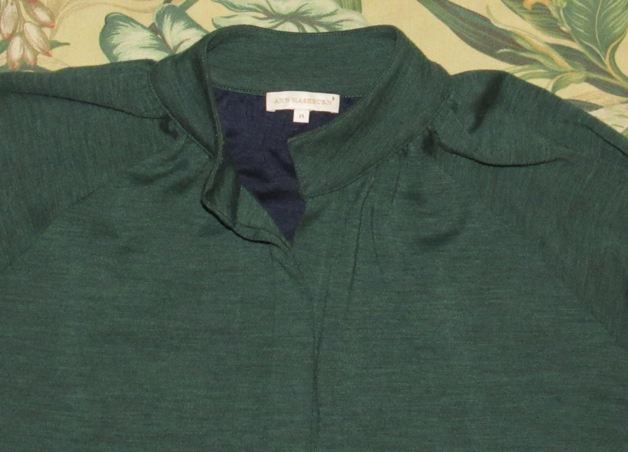 ANN MASHBURN Green Wool Blend Oversized Cardigan Sweater Medium