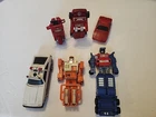Gobots Bandai Lot Of 6 Vintage Toys Transformers Dupe Corvette Scooter Fork Lift