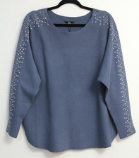 Pullover Milano Sioni Com maglia blusa strass pullover maniche lunghe XLG nuovo con etichette