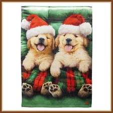 EVERGREEN GARDEN FLAG * COZY GOLDIES * BURLAP LINEN COLLECTION - BRAND NEW