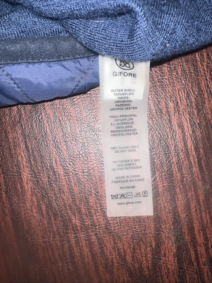 男式海军蓝 G Fore 高尔夫绗缝背心大号 — 第 4/4 张图片