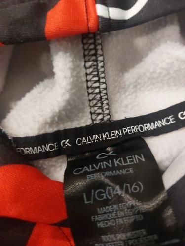 Calvin Klein Boys Performance Hoodie Jacket Size L(14/16) Black Red White W/Logo - Picture 3 of 4