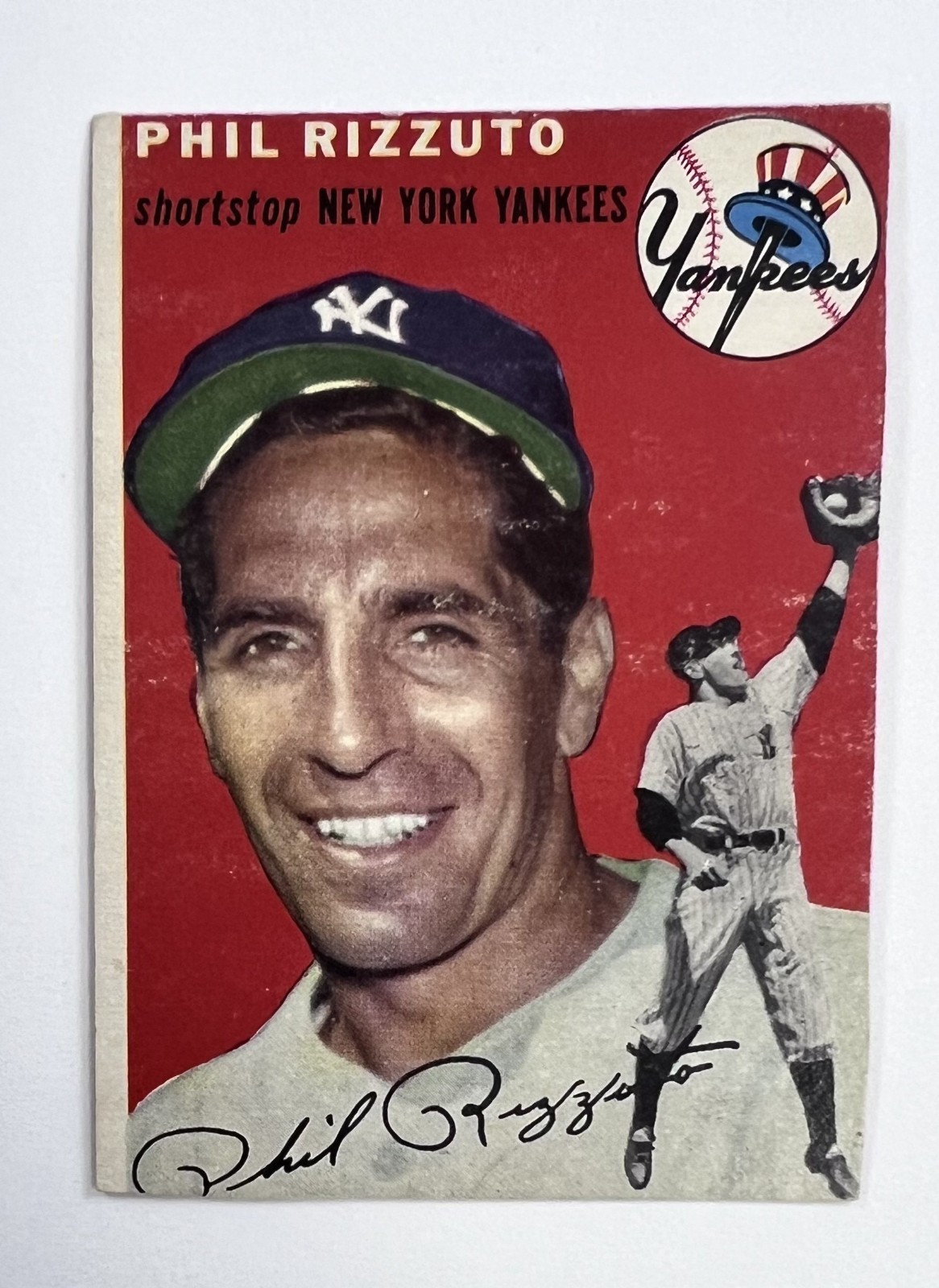 1954 Topps #17 Phil Rizzuto Baseball Card (Yankees) Trimmed LB31-01