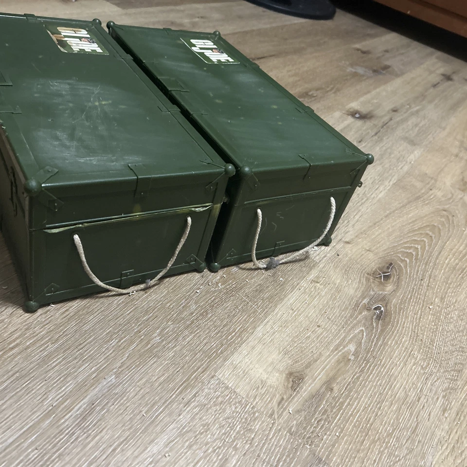 Vintage 1997 Hasbro Plastic GI Joe Military Olive Foot Locker Ammo Storage Box - Image 2 of 4