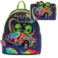 Mochila y billetera exclusiva Lisa Frank Loungefly - Alien ZOOMER & ZORBIT Glow