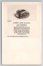 Egyptian XVIII Dynasty Tutankhamen Signet Ring of Gold Museum RPPC Postcard L50