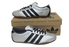 Adidas Tokyo Silver Black 3-S Leather Women's size 9 US Athletic Sneaker JQ3024