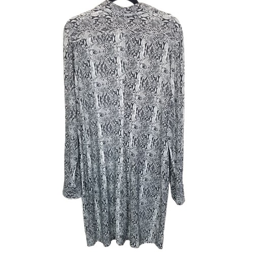 Norma Kamali Womens XXL Gray Snakeskin Print Long Sleeves Shirt Dress Collared - Picture 8 of 8