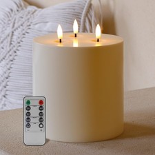 Large Outdoor Candles with Remote Waterproof 6"x6" Flickering Flameless Candl...