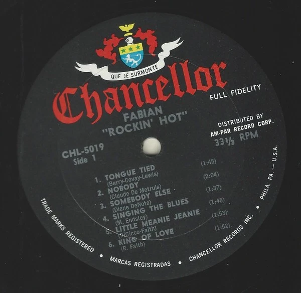 Fabian - Rockin' Hot (LP, Album, Mono) (Very Good (VG)) - Image 2 of 3