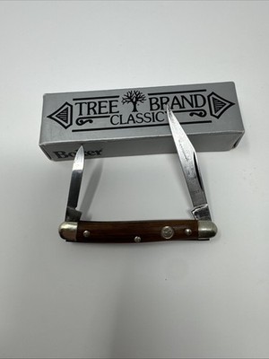 New Boker 82881 Germany 2 Blade Pocket Knife Wood Handles 2 3/4'' Closed Unused
