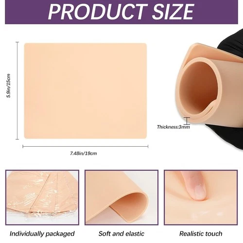 VelvetAura 3mm 24 Pack Blank Fake Skin – 8"x 6" Double Sided Tattoo Practice ... image 2