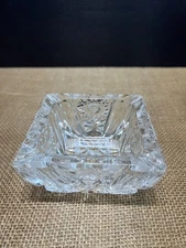 Square Lead Crystal Ashtray Cristal d’Arques Clear Glass 4 inches Heavy