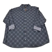 NWT Cremieux Shirt Mens 4XB Flip Cuff Pearl Snap Long Sleeves, Orig $69