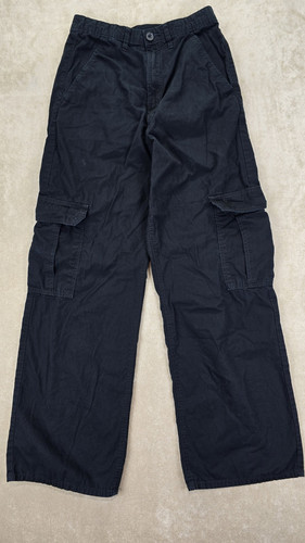 H&M Boys Black Wide Leg Baggy Black Cargo Pants Size 20 / Xxl Youth - Trendy