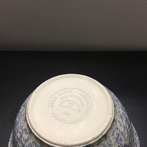 Blue Sponge Roseville Friendship Pottery Serving Bowl/Mixing 2qt. - Picture 2 of 4