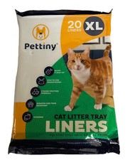 Pettiny 20 XL Cat Litter Tray Liners with Drawstrings Scratch Resistant Bags XL