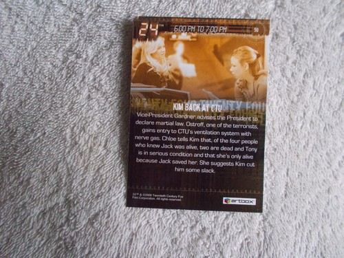 Artbox 2008 - 24 - "KIM BACK AT CTU" #50 Season 5 Trading Card - Picture 2 of 2