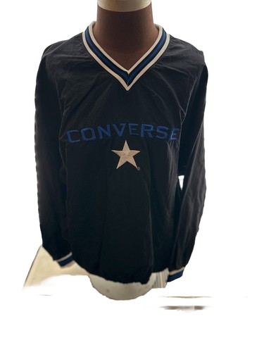 Vintage Converse All Star Chuck Taylor Windbreaker Jacket Navy Pullover XL 90s - Picture 7 of 7
