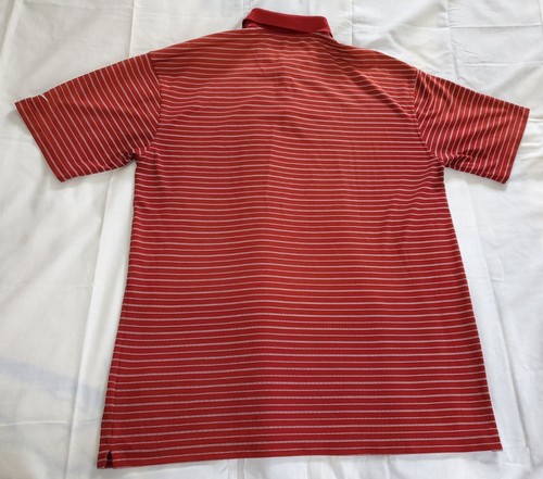 Nike Golf Polo Shirt Short Sleeve Striped Red Maroon Men's Large NICE - Picture 2 of 7