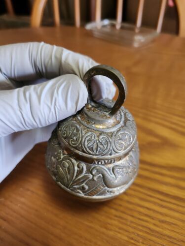 Vintage English Brass Sanctuary Church Bell Leo Aquila Agnus Pelicanus Peerage - Picture 9 of 11