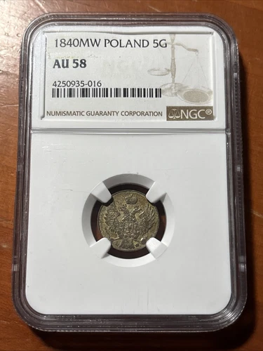 Poland 1840 MW 5 Groszy - NGC AU58
